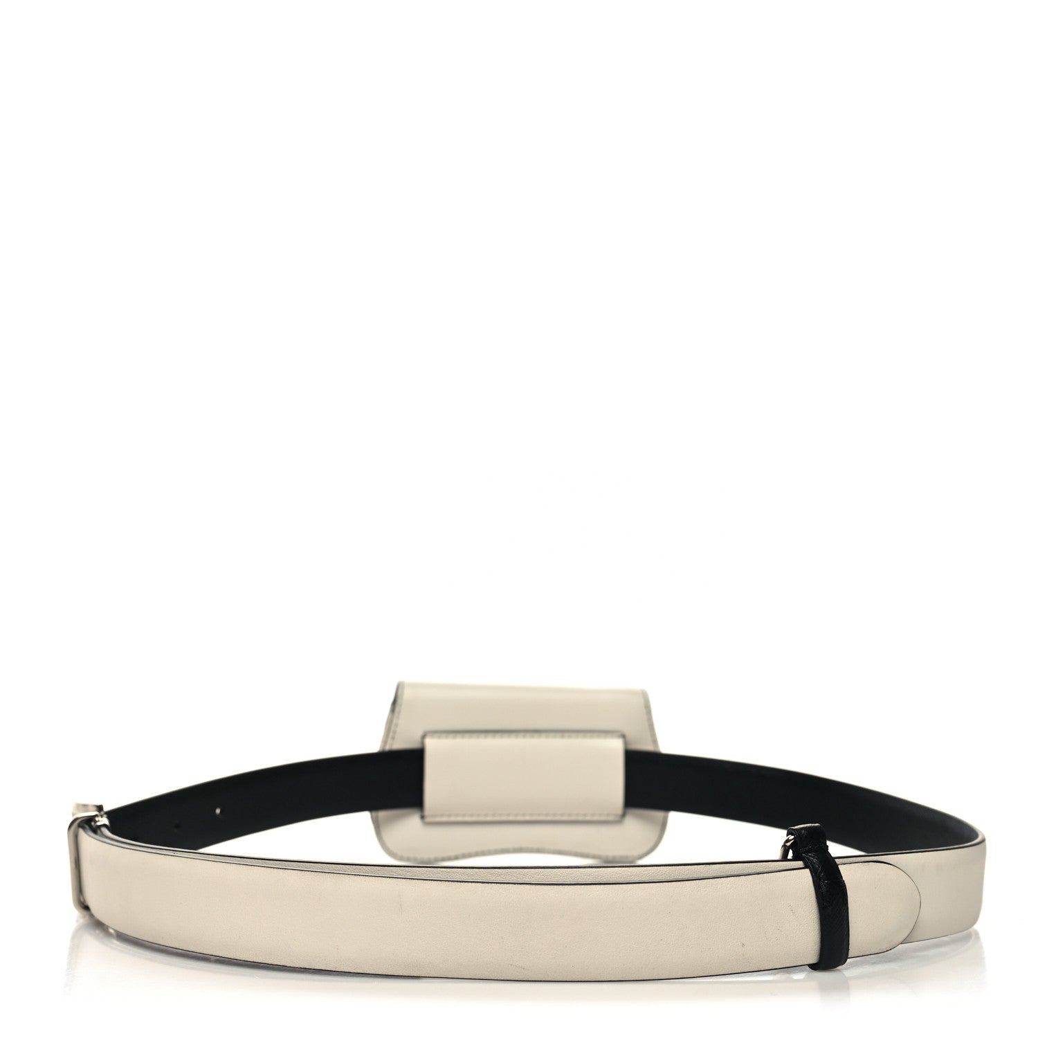 Prada City Calfskin Micro Sidonie Belt Bag 85 34 White Black 2 of 8