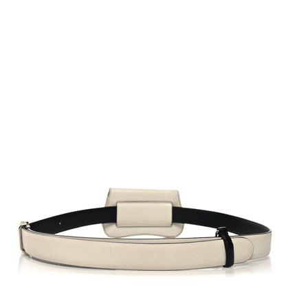 Prada City Calfskin Micro Sidonie Belt Bag 85 34 White Black 2 of 8