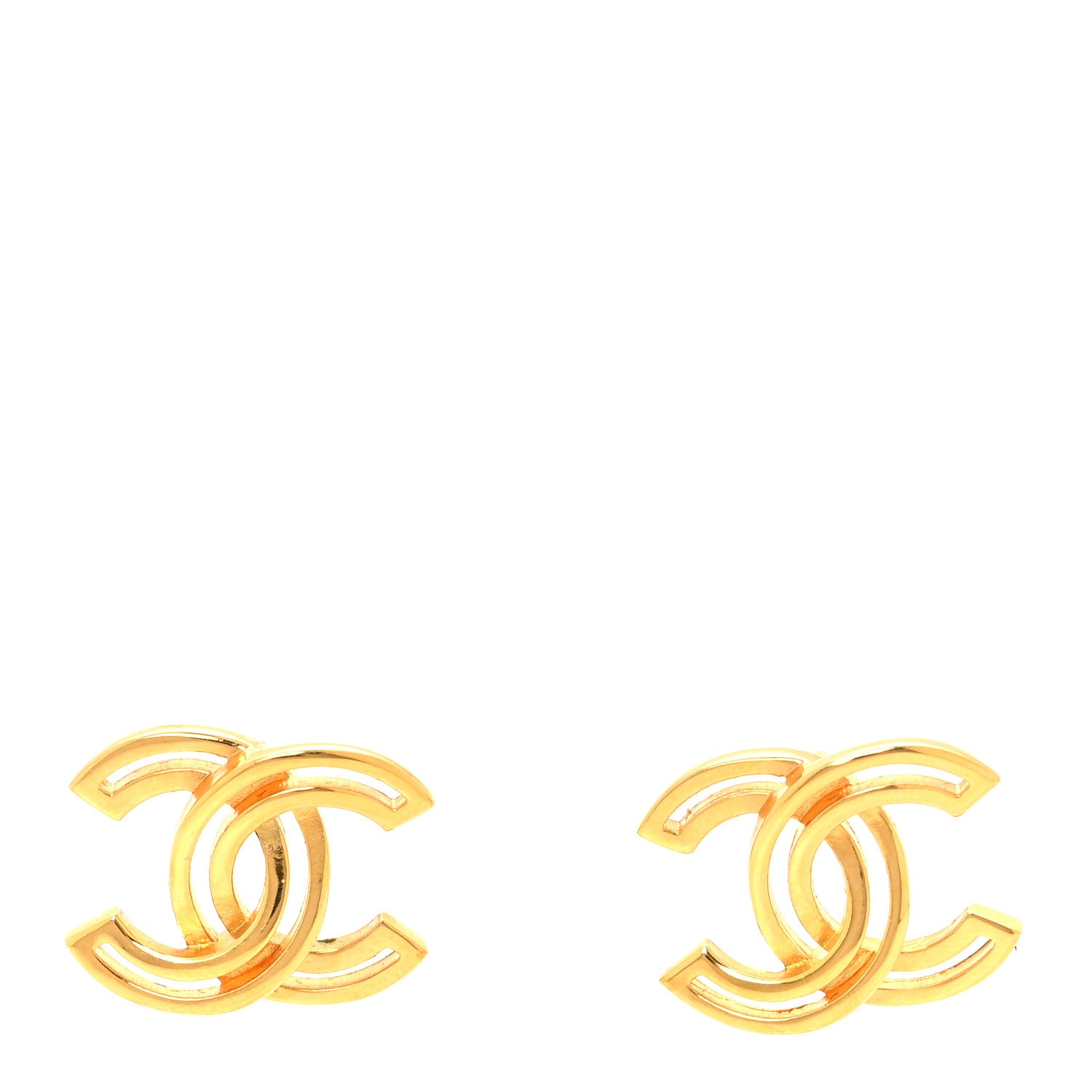 Chanel Metal Obazine CC Earrings Gold 1 of 4