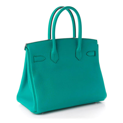 Hermes Taurillon Clemence Birkin 30 Bleu Paon 3 of 18