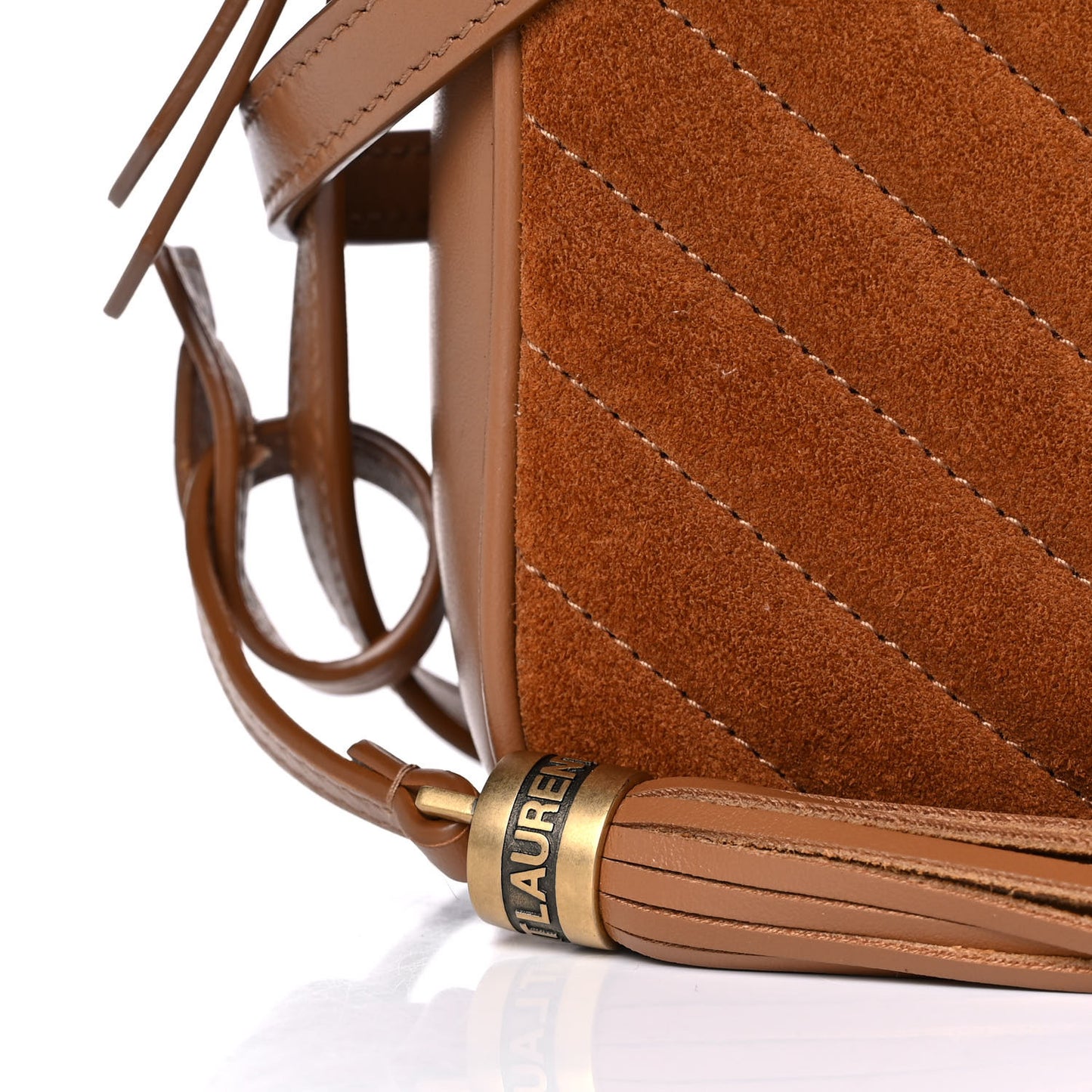 Suede Matelasse Monogram Lou Camera Bag Cinnamon