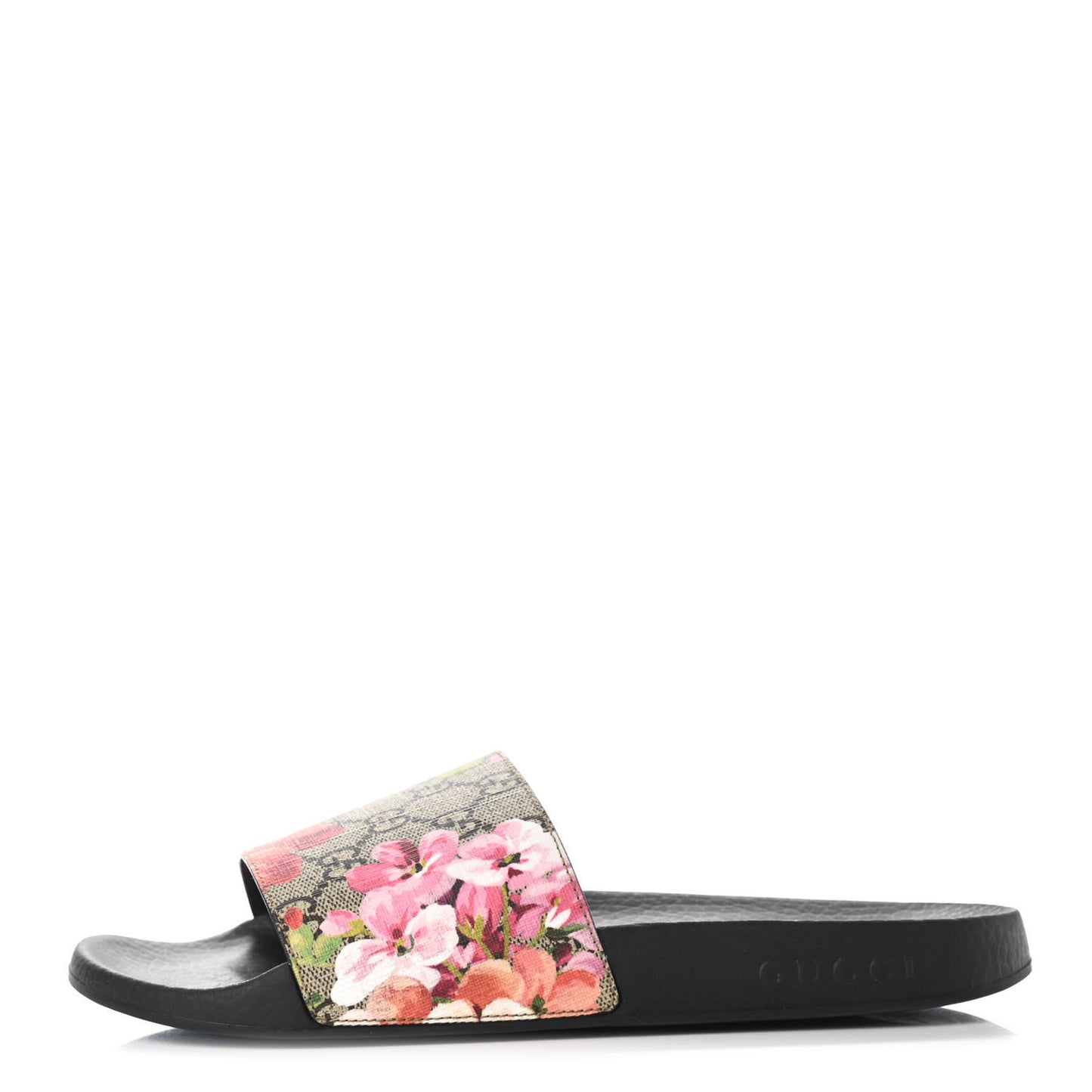 GG Supreme Monogram Blooms Slide Sandals 39 Beige Multicolor