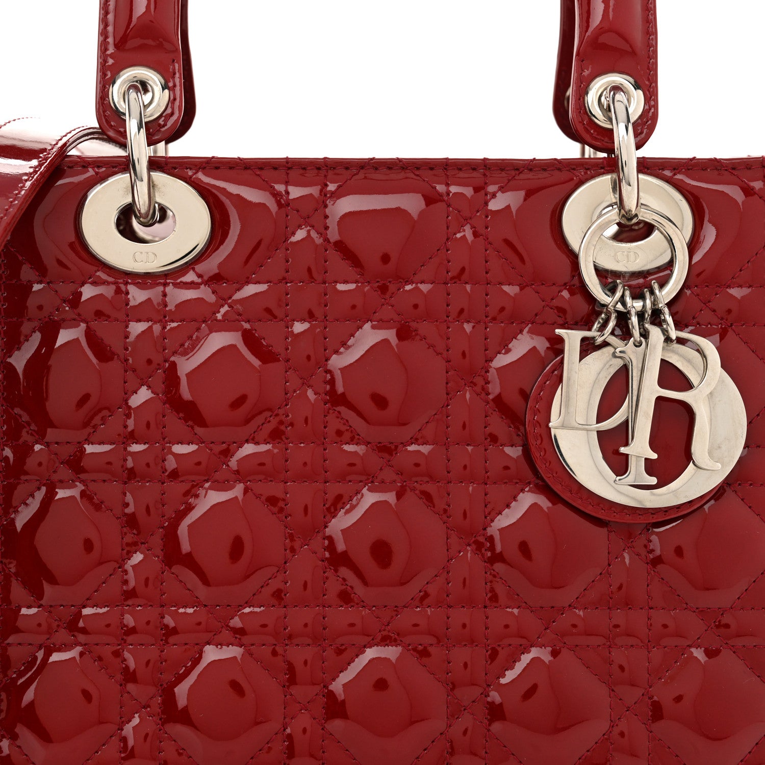 Christian Dior Patent Cannage Medium Lady Dior Red 8 of 10