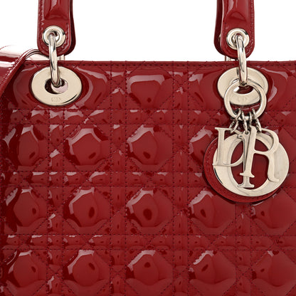 Christian Dior Patent Cannage Medium Lady Dior Red 8 of 10
