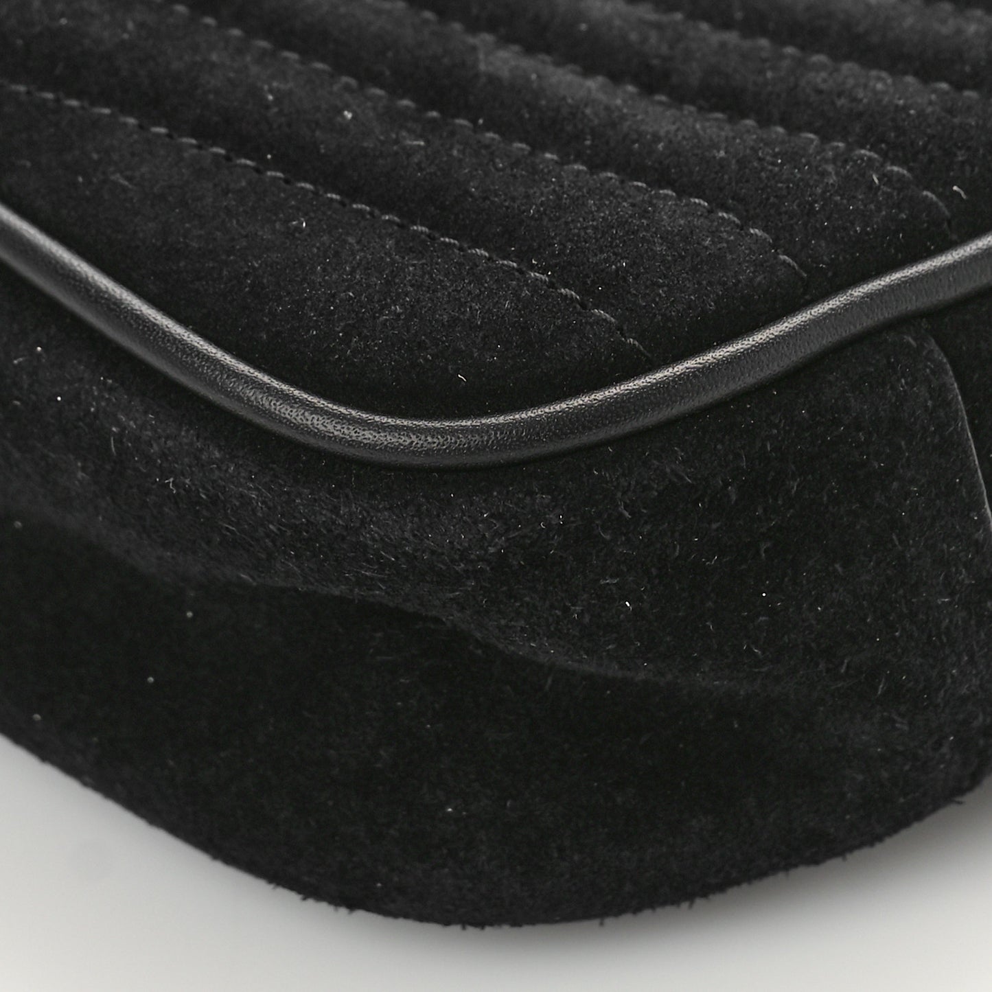Suede Matelasse Monogram Mini Lou Camera Bag Black