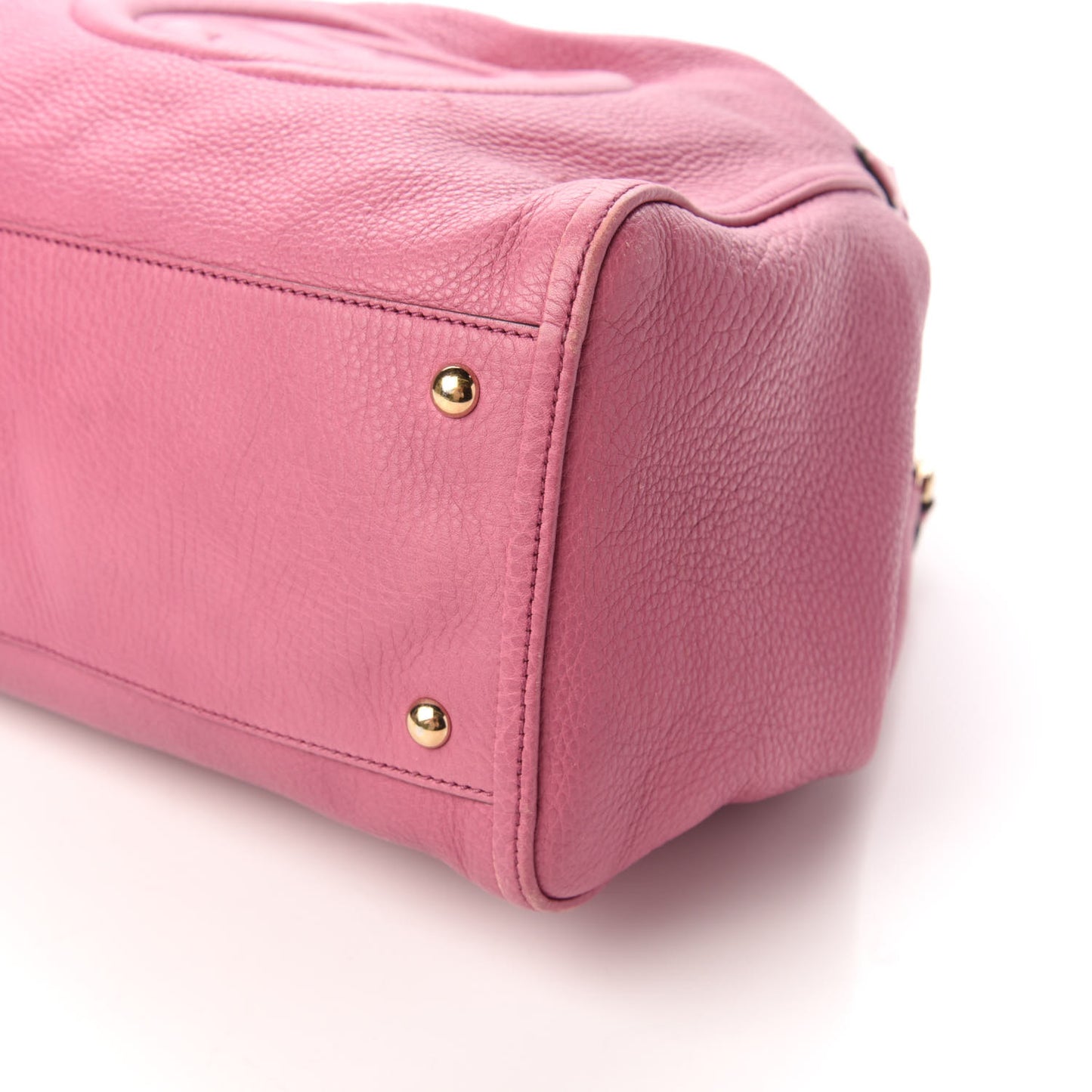 Pebbled Calfskin Medium Soho Shoulder Bag Fresia Rose