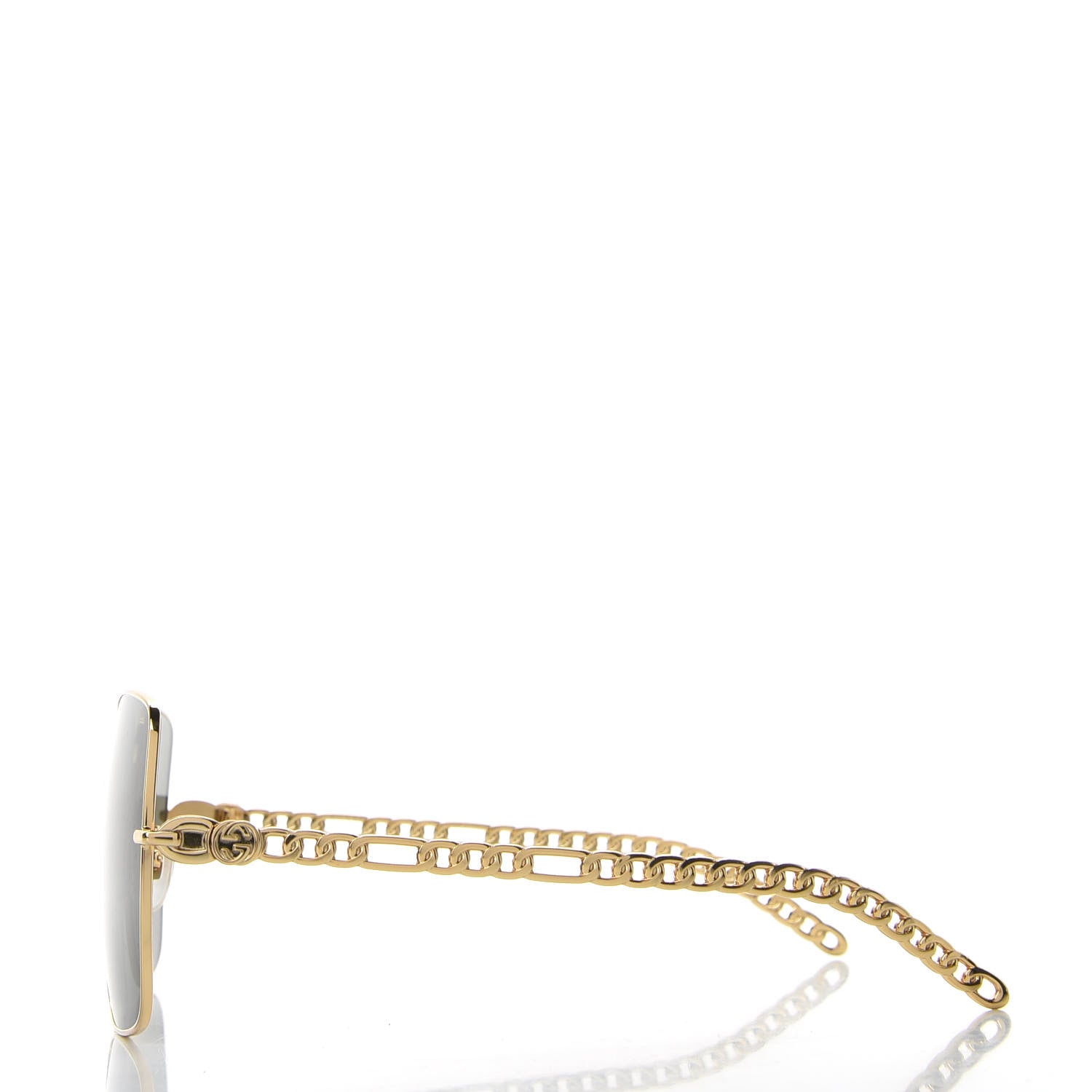 Gucci Square Frame Oversized Sunglasses GG0724S Gold 4 of 8