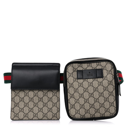 Gucci GG Supreme Monogram Web Belt Bag Black 1 of 22