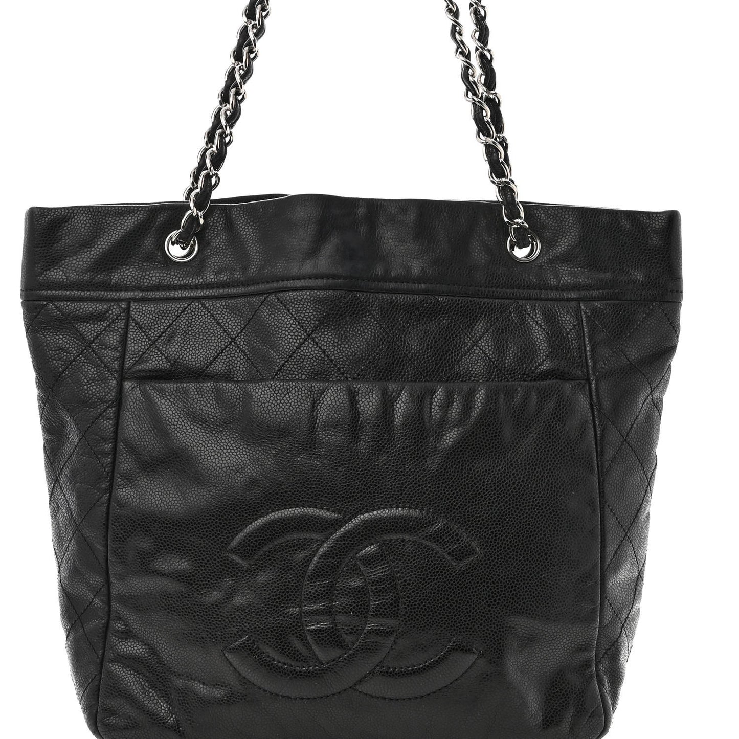 Caviar Stitched Timeless CC Soft Tote Black