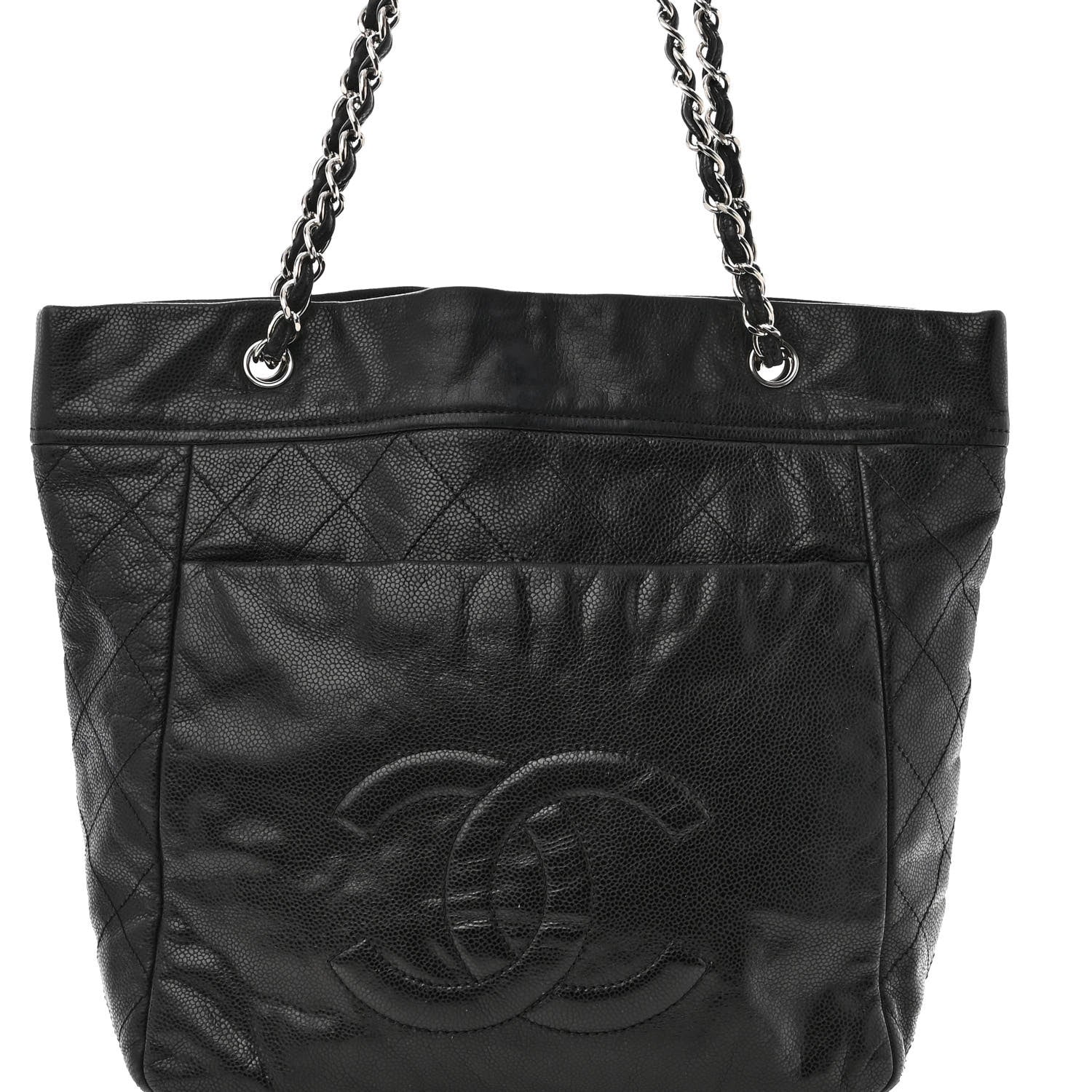 Chanel Caviar Stitched Timeless CC Soft Tote Black 7 of 9