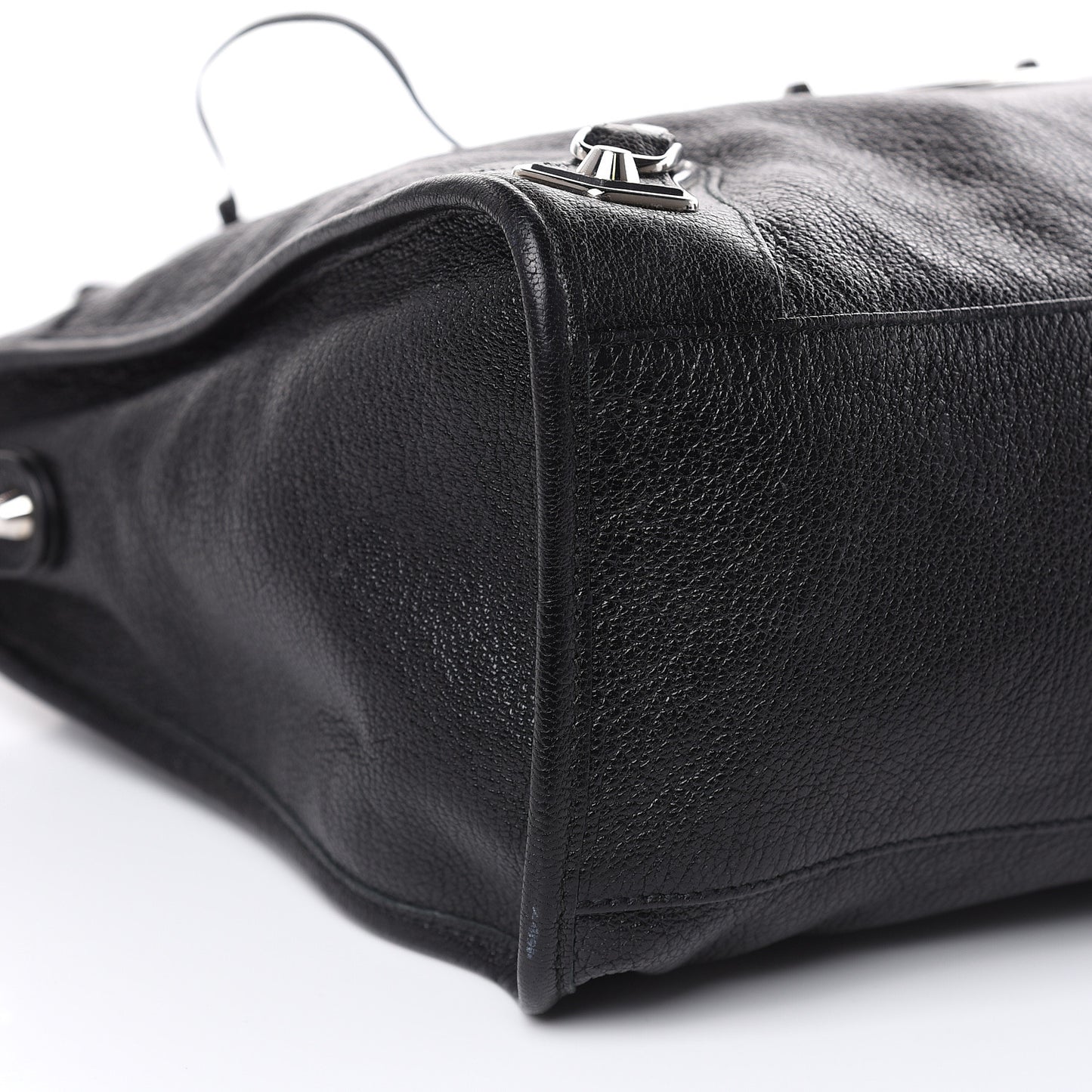 Chevre Silver Metallic Edge Hardware City Black