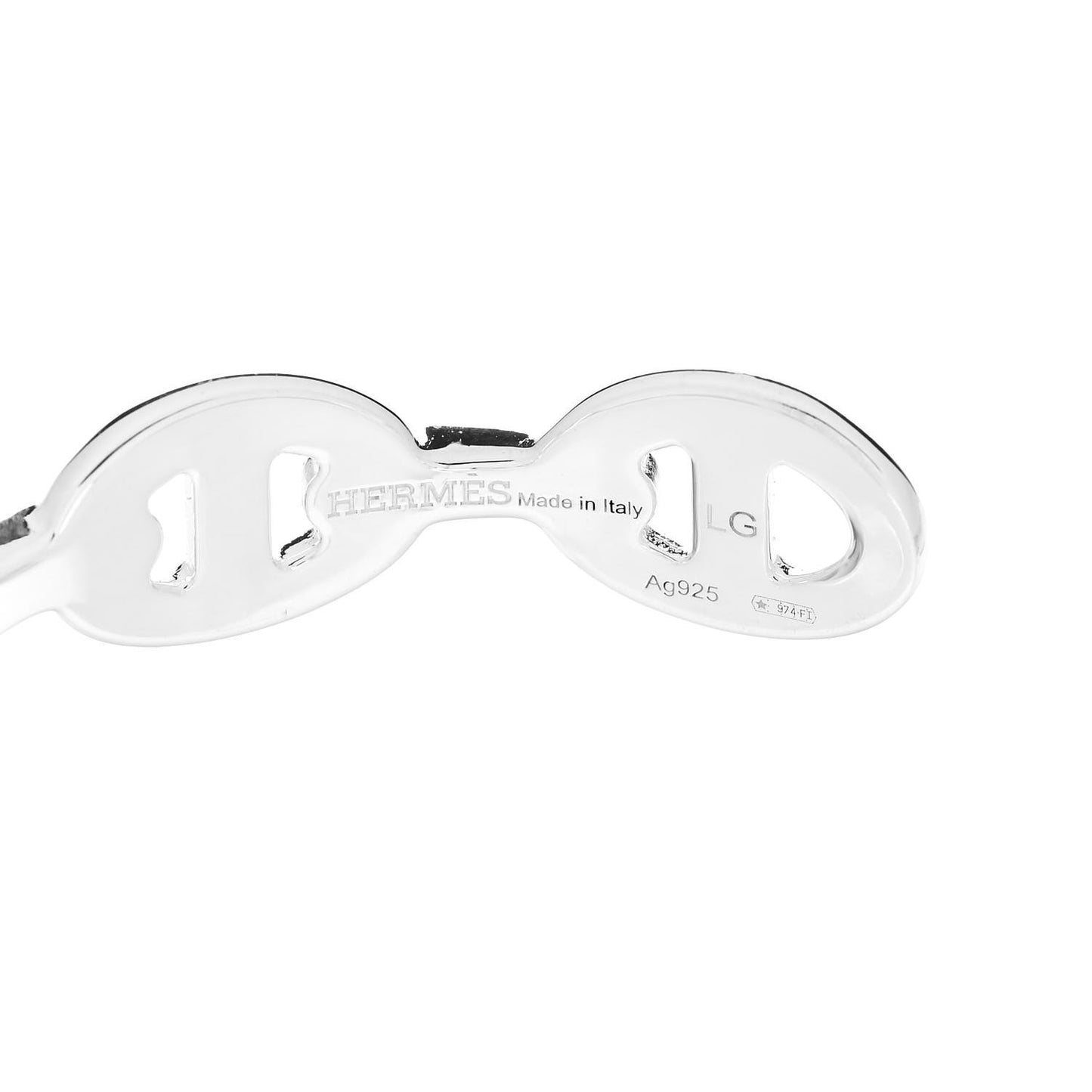 Sterling Silver MM Chaine d'Ancre Enchainee Cuff Bracelet LG