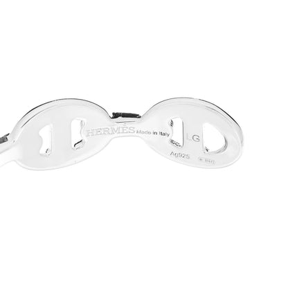 Hermes Sterling Silver MM Chaine d'Ancre Enchainee Cuff Bracelet LG 3 of 5
