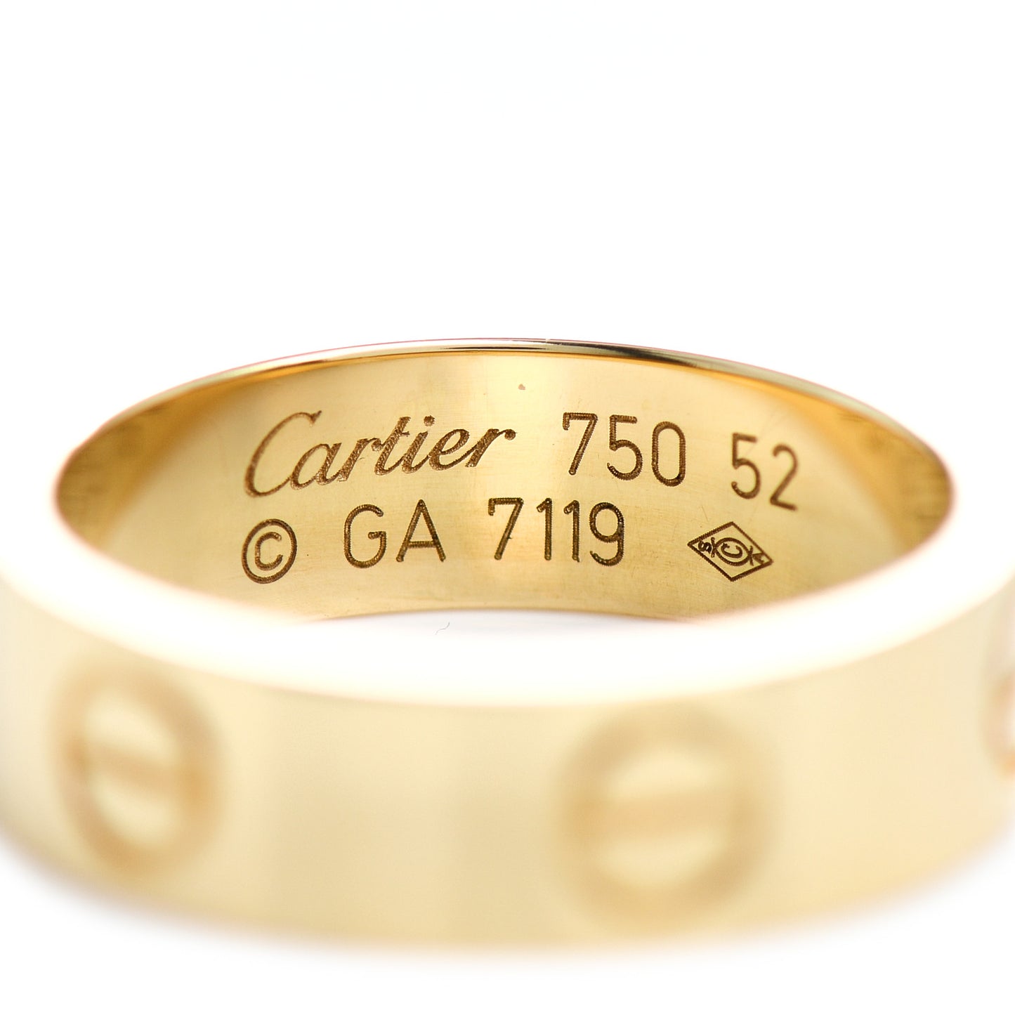 18K Yellow Gold 5.5mm LOVE Ring 52 6