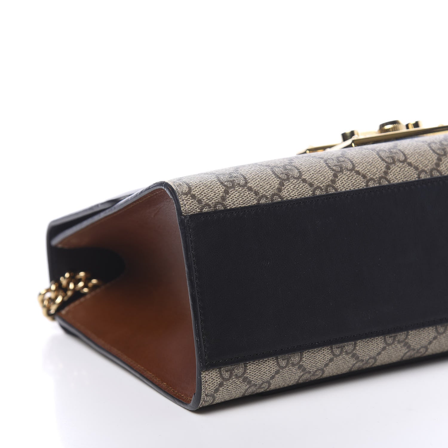 Gucci GG Supreme Monogram Calfskin Medium Padlock Shoulder Bag Beige Black Cuir 8 of 12