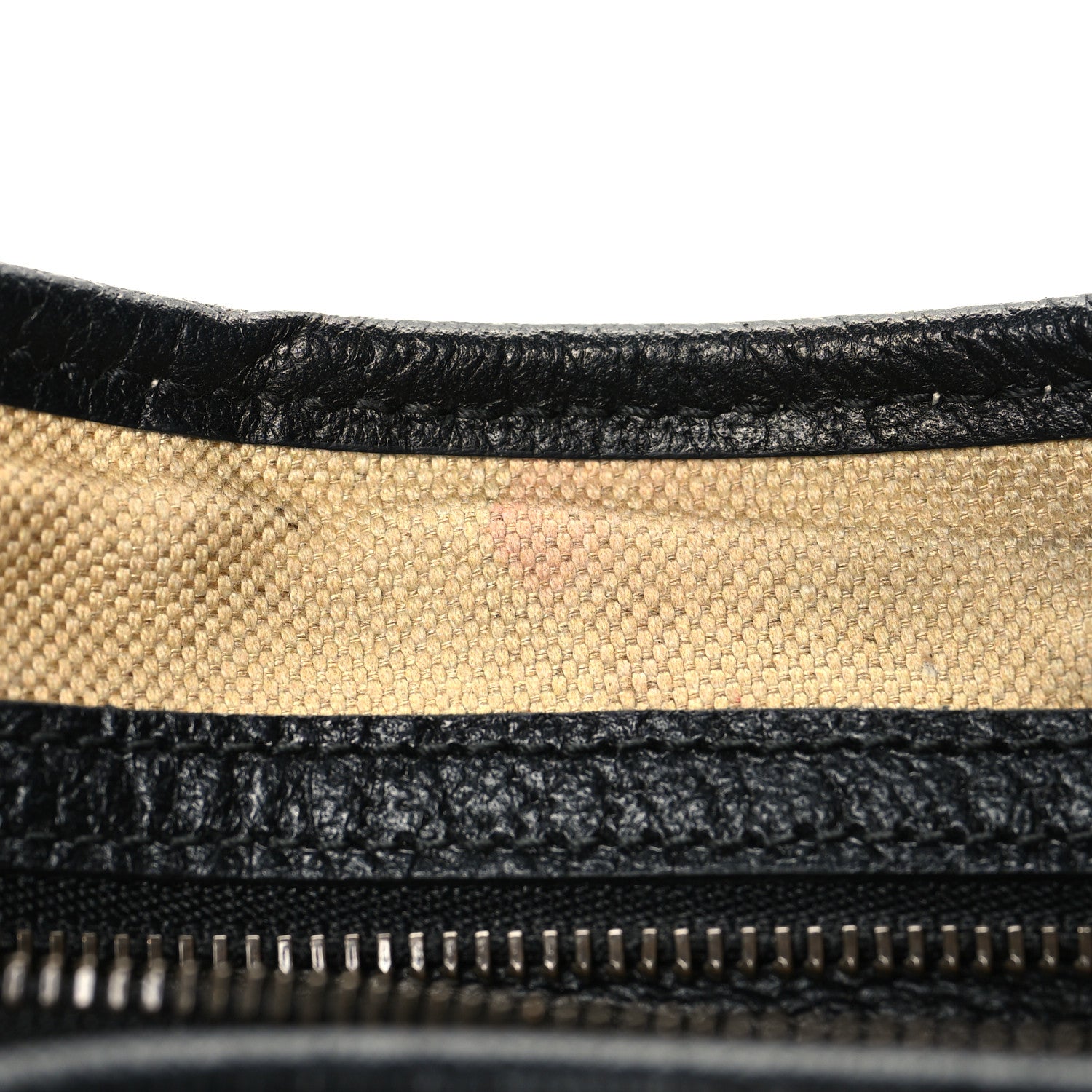 Gucci Canvas Textured Dollar Calfskin Medium Aphrodite Shoulder Bag Beige Black 11 of 11
