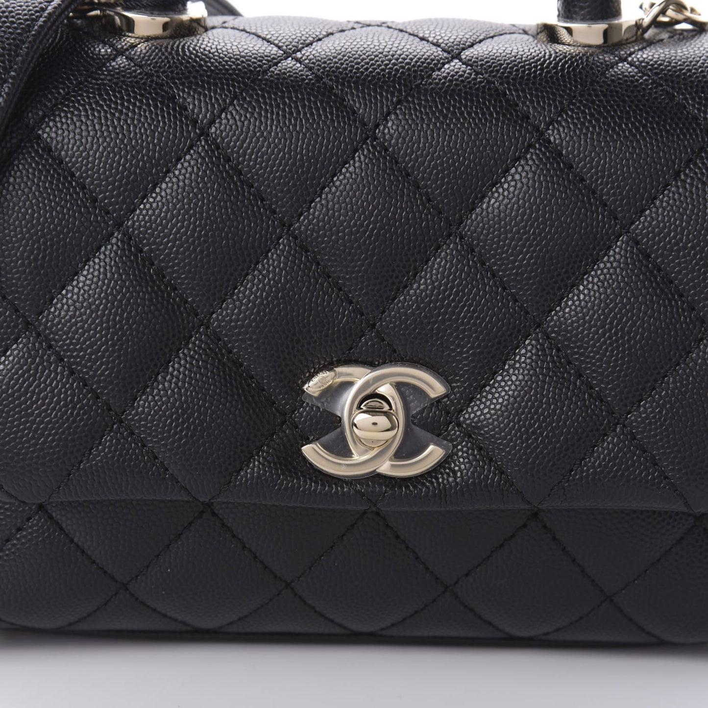 Caviar Quilted Extra Mini Coco Handle Flap Black