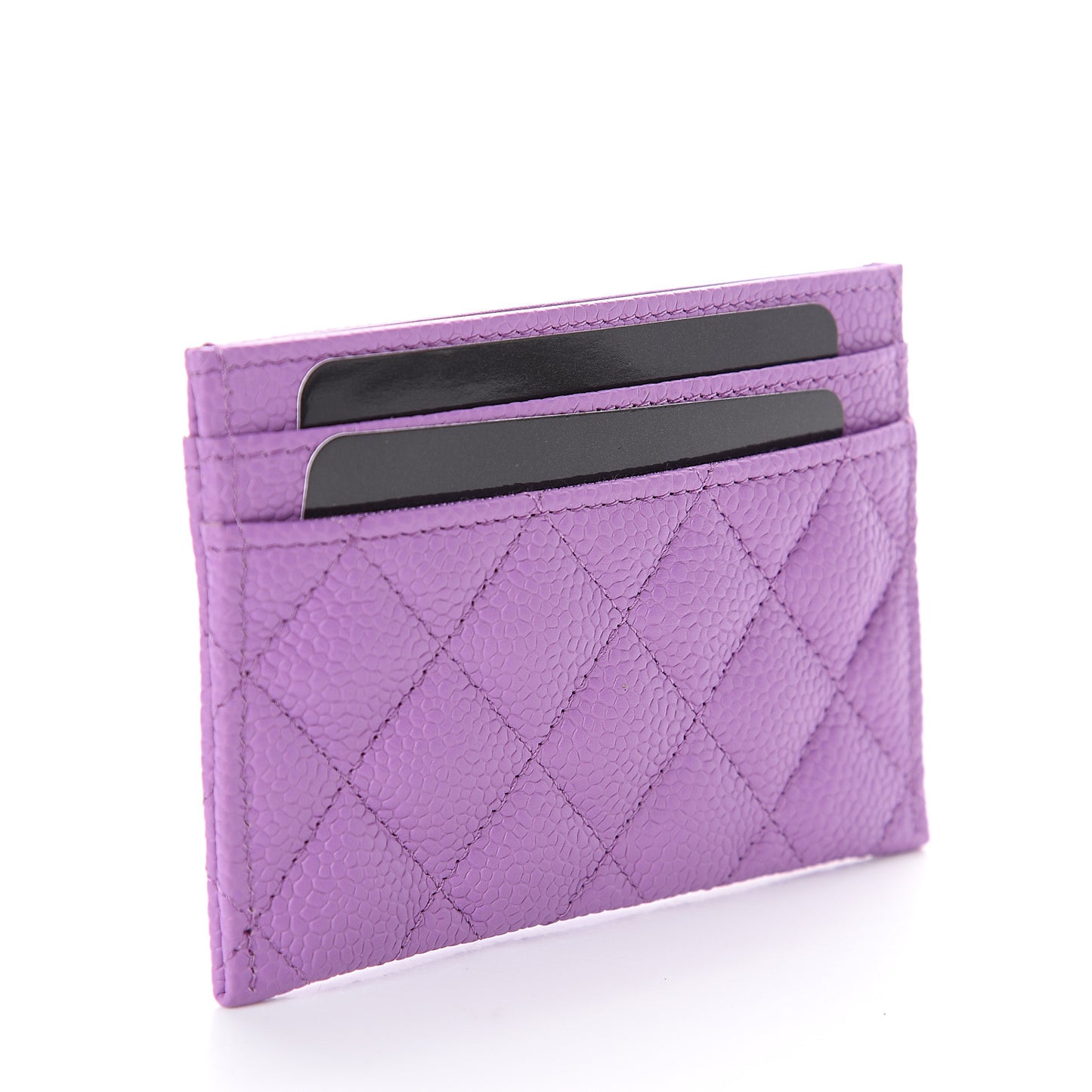 Caviar Quilted Boy Card Holder Purple