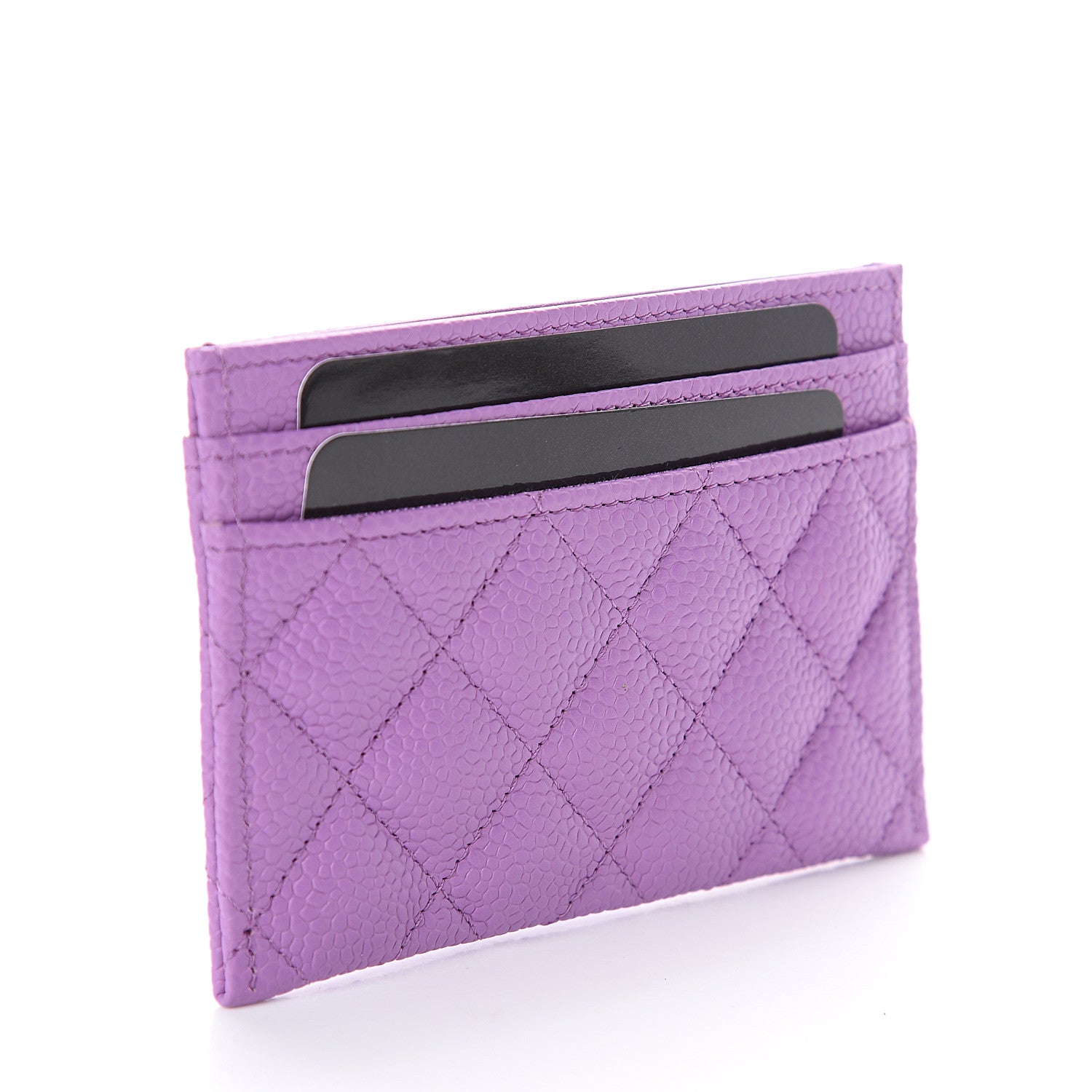 Chanel Caviar Quilted Boy Card Holder Purple 2 of 7