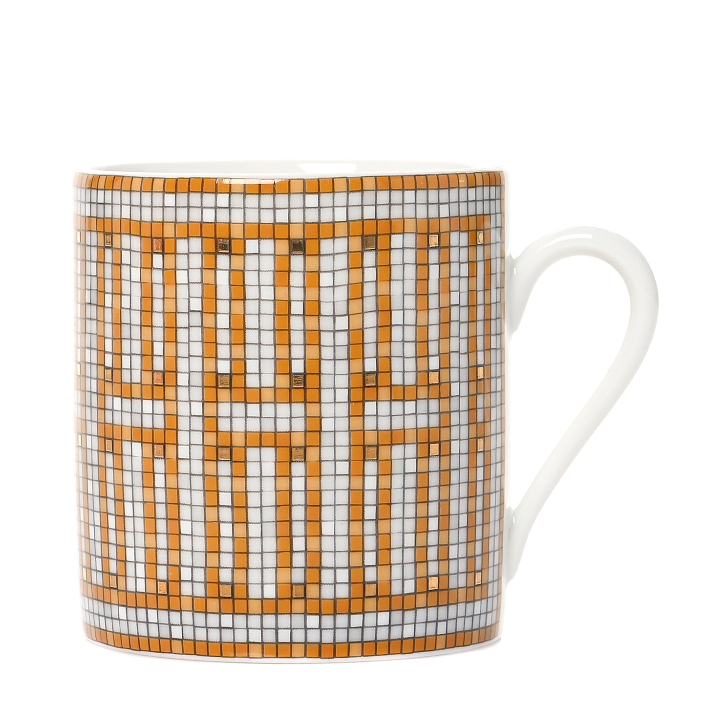 Porcelain Mosaique Au 24 Gold Coffee Cup and Saucer Set of 2