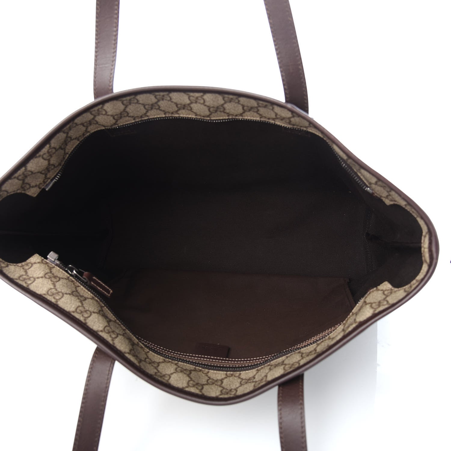 Gucci GG Supreme Monogram Medium Zip Tote Dark Brown 5 of 9
