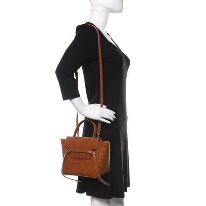 Celine Calfskin Crocodile Embossed Nano Belt Bag Camel 2 of 9