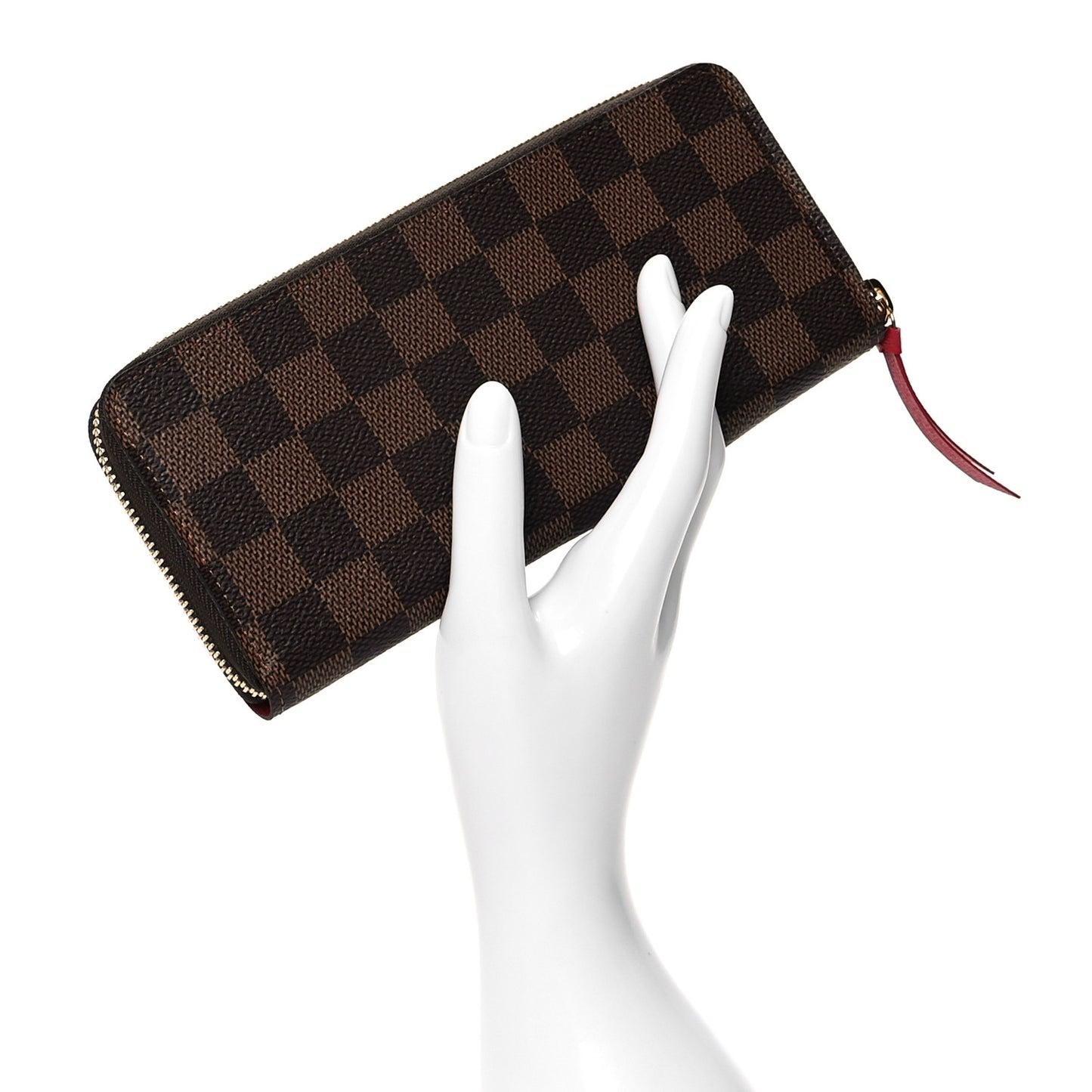 Damier Ebene Clemence Wallet Cherry