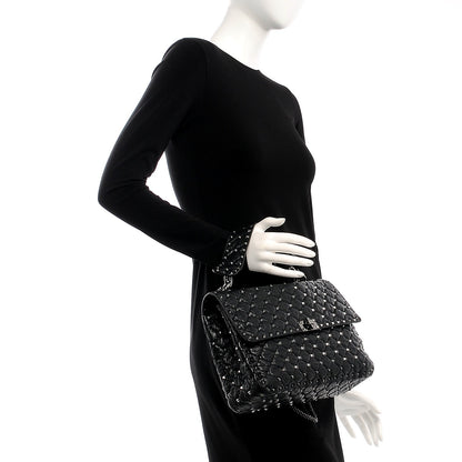 Valentino Garavani Lambskin Medium Rockstud Spike Shoulder Bag Black 3 of 7