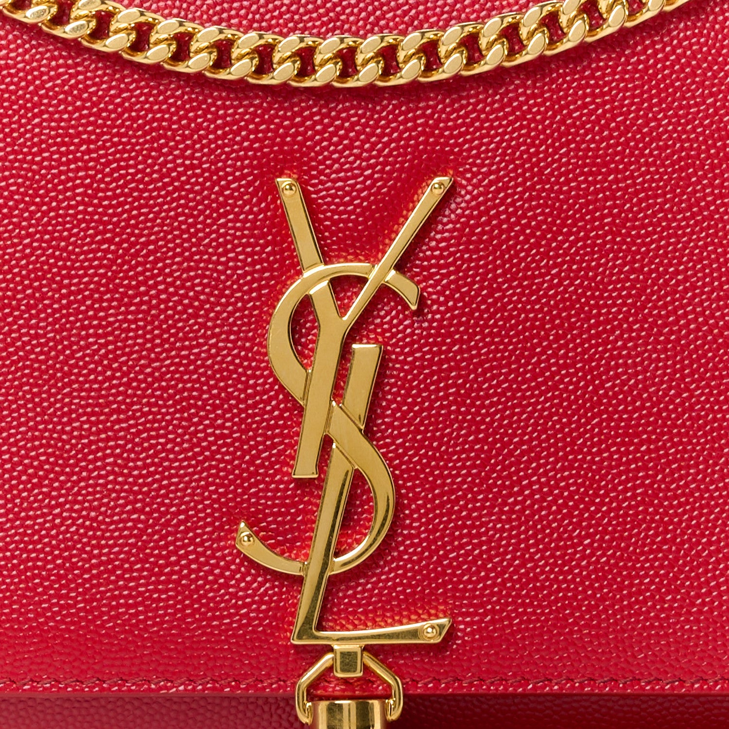 Saint Laurent Grain De Poudre Medium Classic Monogram Kate Tassel Satchel Lipstick Red 9 of 11
