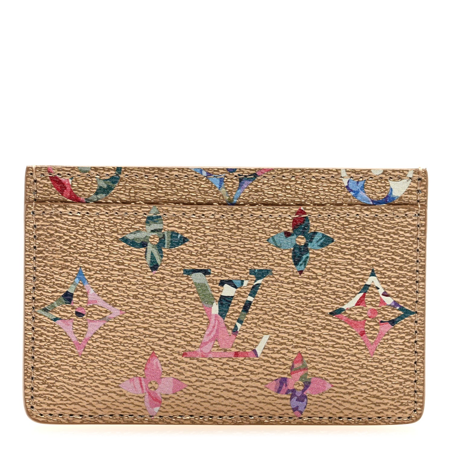 Louis Vuitton Metallic Monogram LV Garden Card Holder Gold 1 of 6