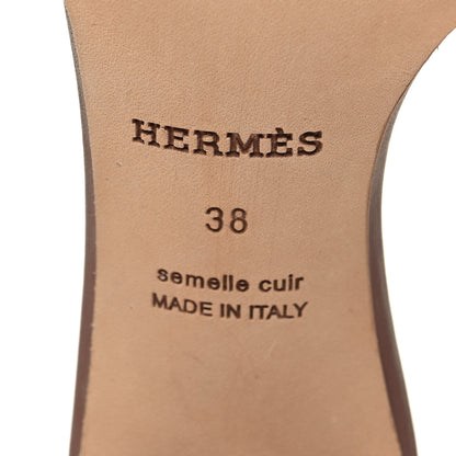Hermes Calfskin Oasis Sandals 38 Gold 7 of 8