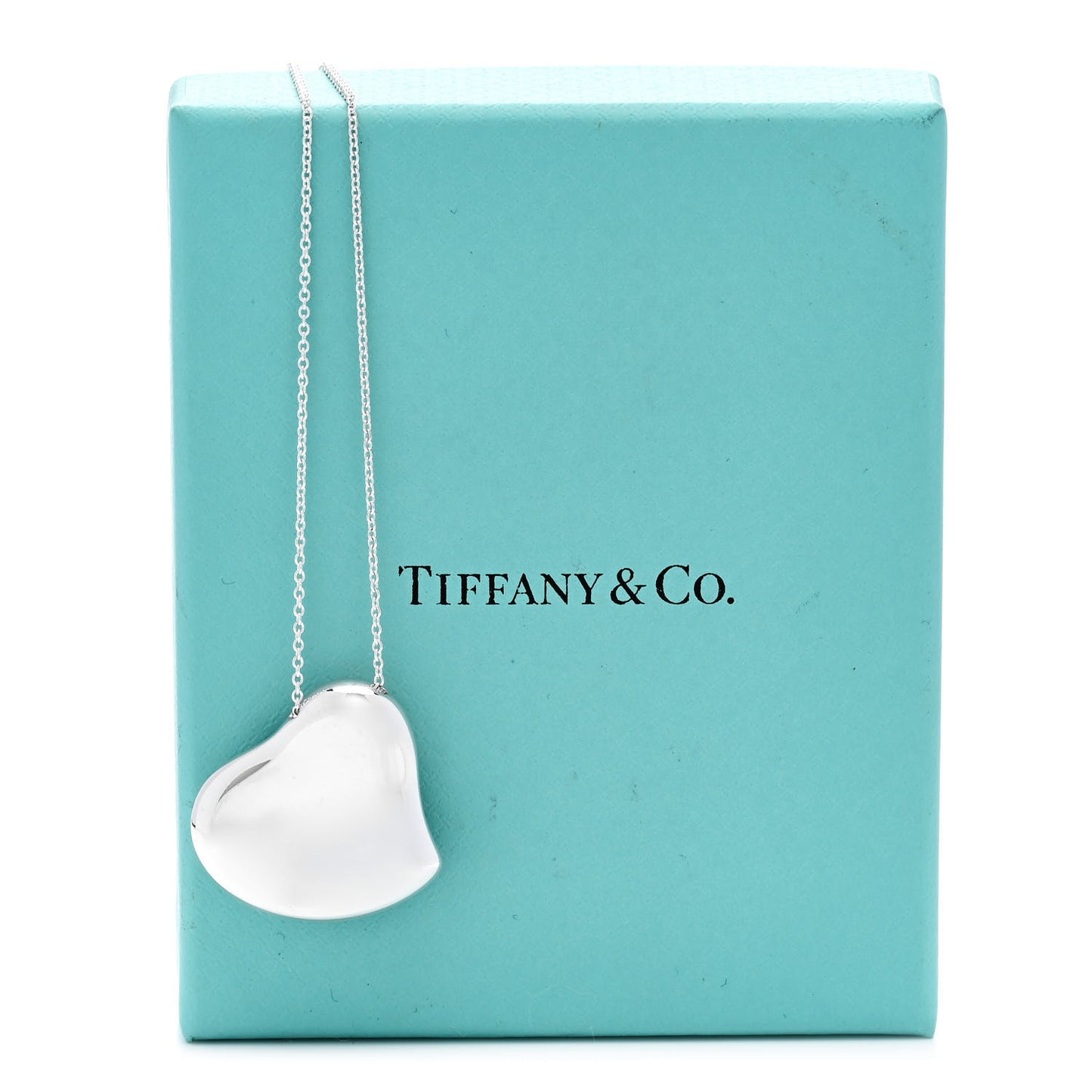 Sterling Silver 26mm Elsa Peretti Full Heart Pendant Necklace