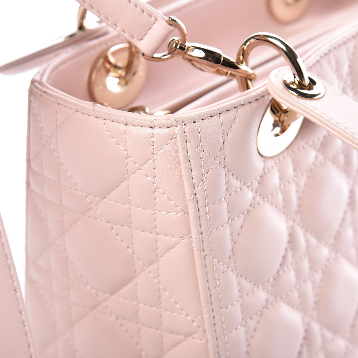 Lambskin Cannage Medium Lady Dior Light Pink
