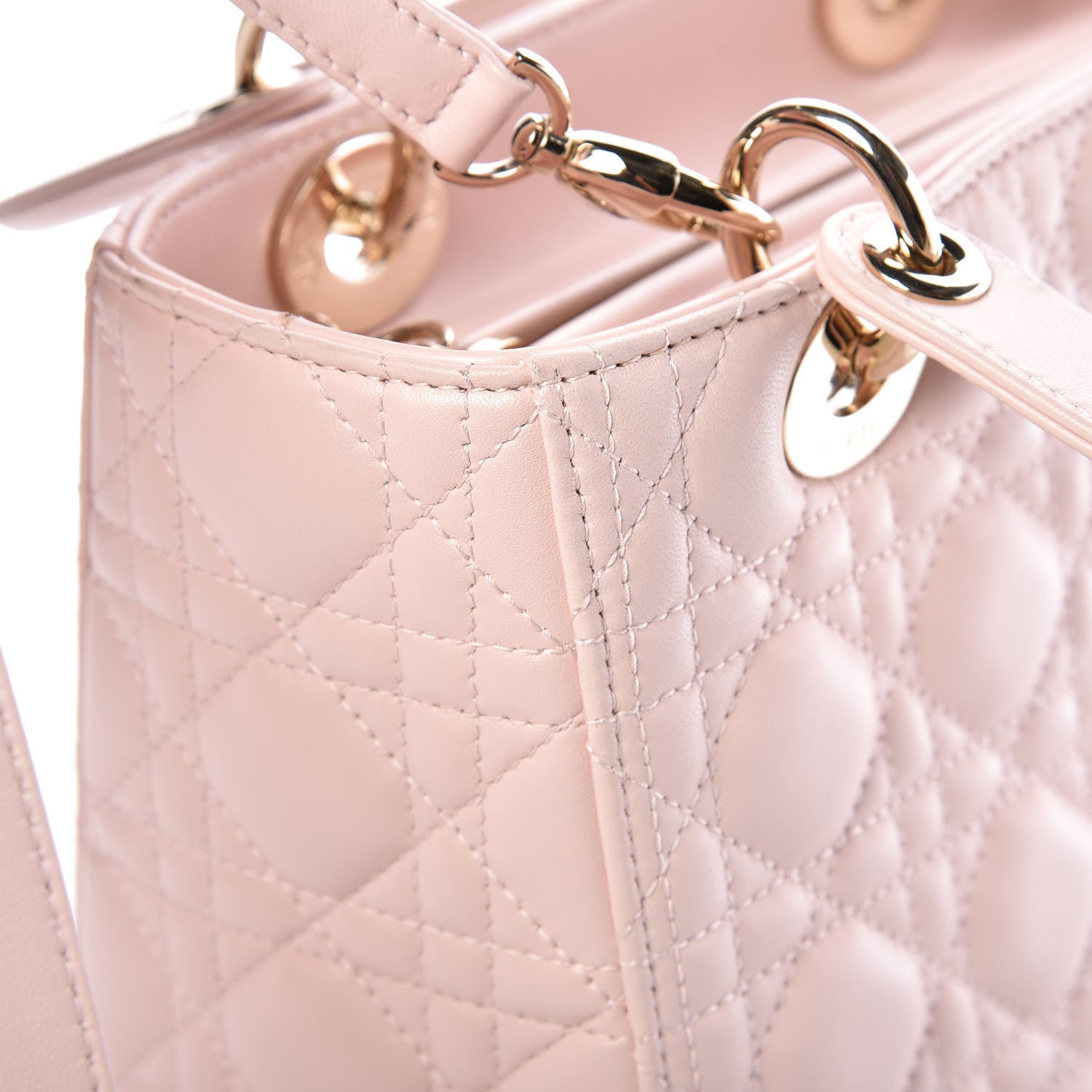 Christian Dior Lambskin Cannage Medium Lady Dior Light Pink 15 of 19