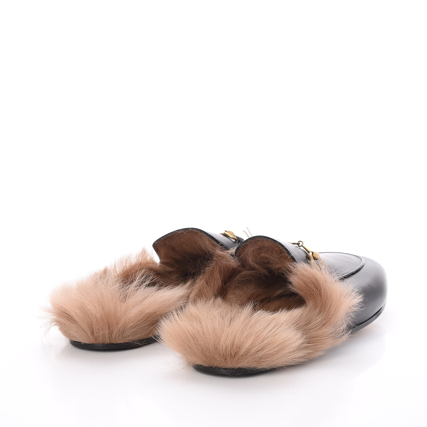 Gucci Calfskin Fur Princetown Slippers 42 Black 4 of 7