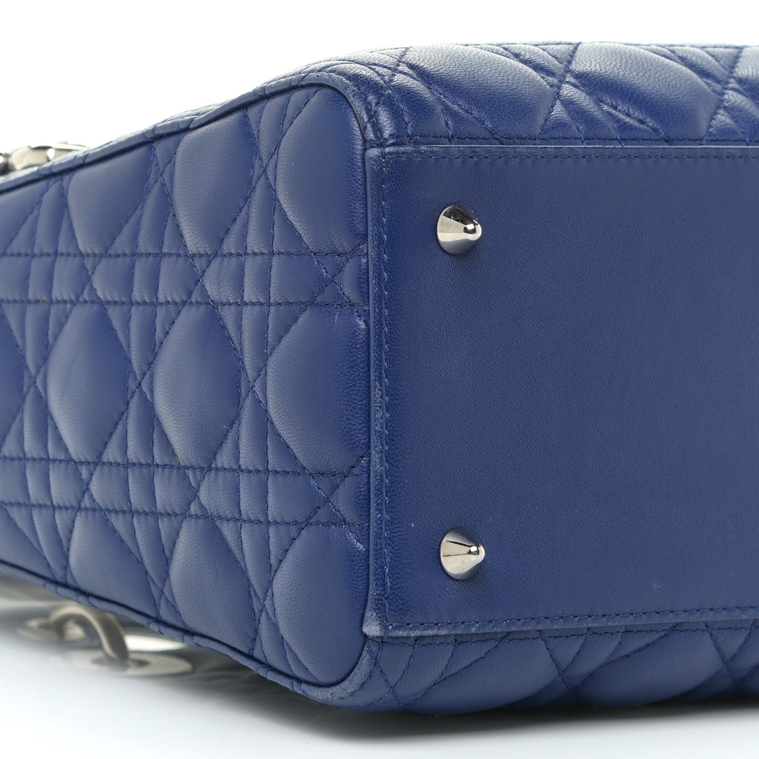 Christian Dior Lambskin Cannage Medium Lady Dior Blue 7 of 15