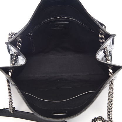 Saint Laurent Crinkled Calfskin Matelasse Monogram Medium Niki Shopper Tote Black 5 of 9