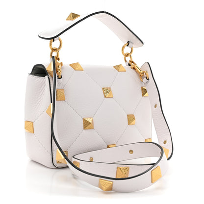 Valentino Garavani Grained Calfskin Medium Roman Stud Shoulder Bag Ivory 3 of 12