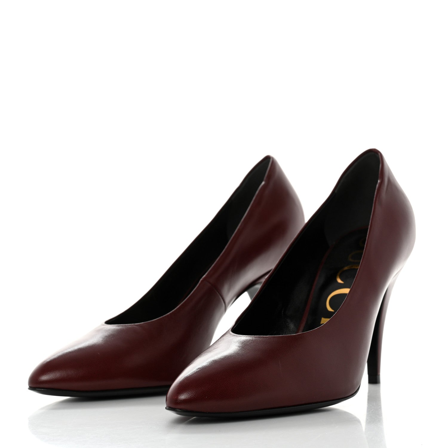 Gucci Malaga Kid Pumps 38.5 Vintage Bordeaux 3 of 12