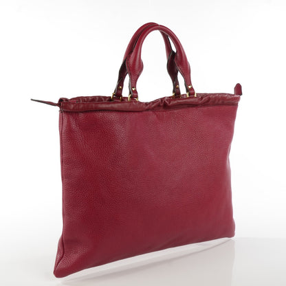Burberry Soft Calfskin House Check Big Crush Tote Red 3 of 8