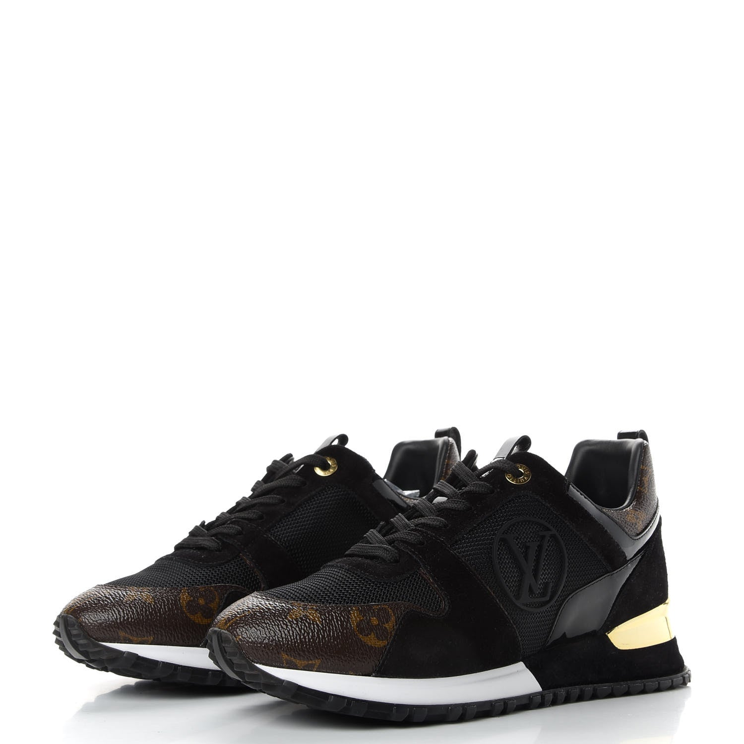 Louis Vuitton Suede Monogram Run Away Sneakers 37 Black 3 of 8
