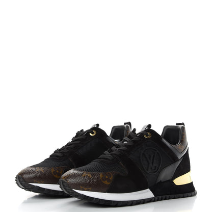 Louis Vuitton Suede Monogram Run Away Sneakers 37 Black 3 of 8