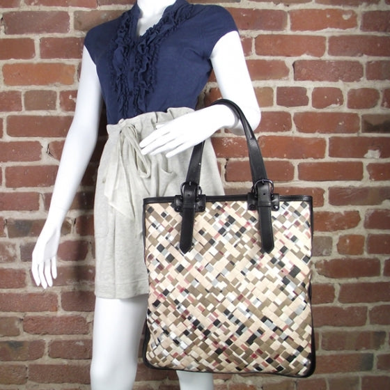 Burberry Nova Check Woven Vertical Tote Bag 2 of 9