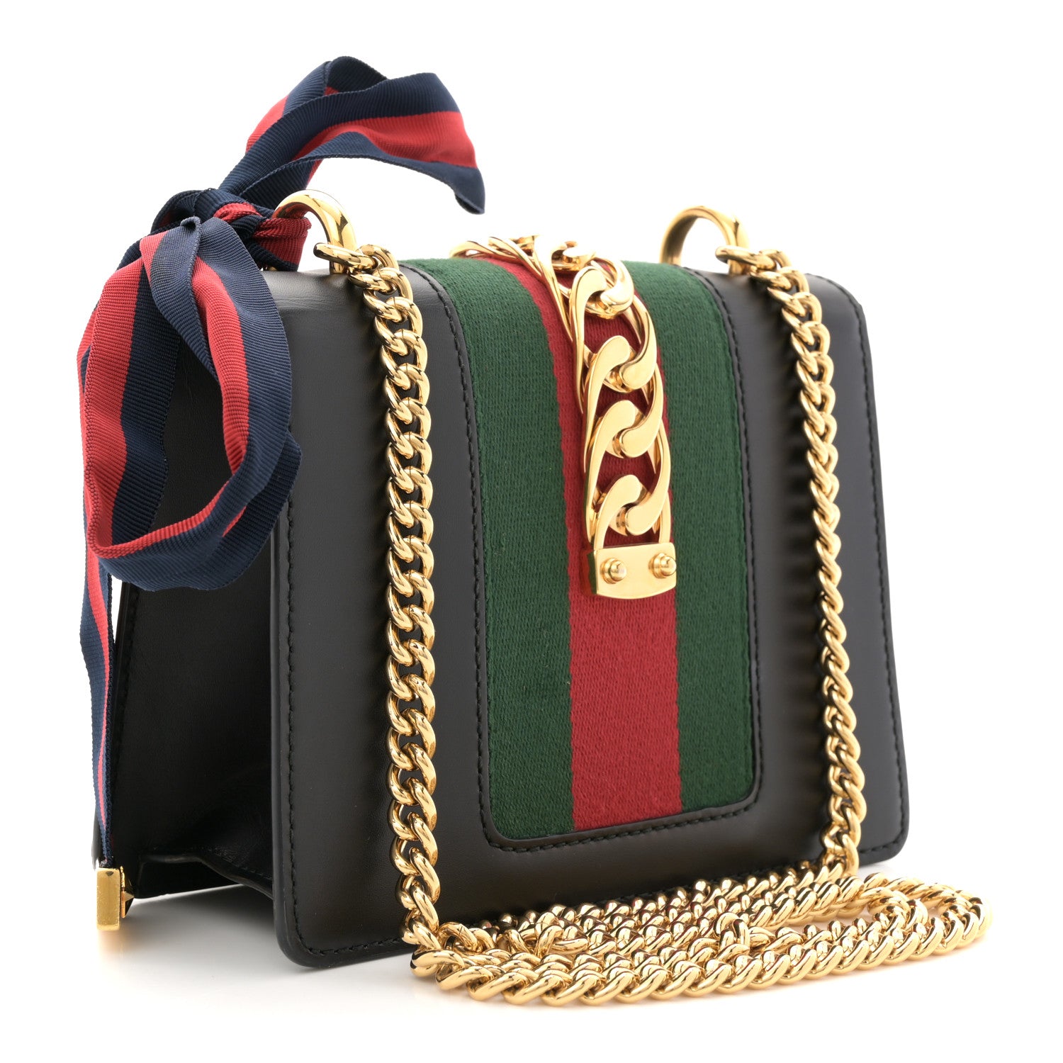 Gucci Calfskin Mini Sylvie Shoulder Bag Black 3 of 11