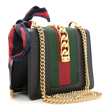 Gucci Calfskin Mini Sylvie Shoulder Bag Black 3 of 11