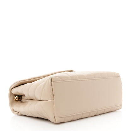 Saint Laurent Calfskin Y Quilted Monogram Small Loulou Chain Satchel Dark Beige 4 of 11