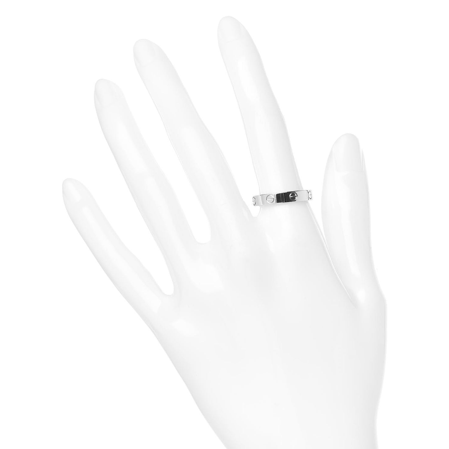 18K White Gold 3.5mm LOVE Wedding Band Ring 55 7.25