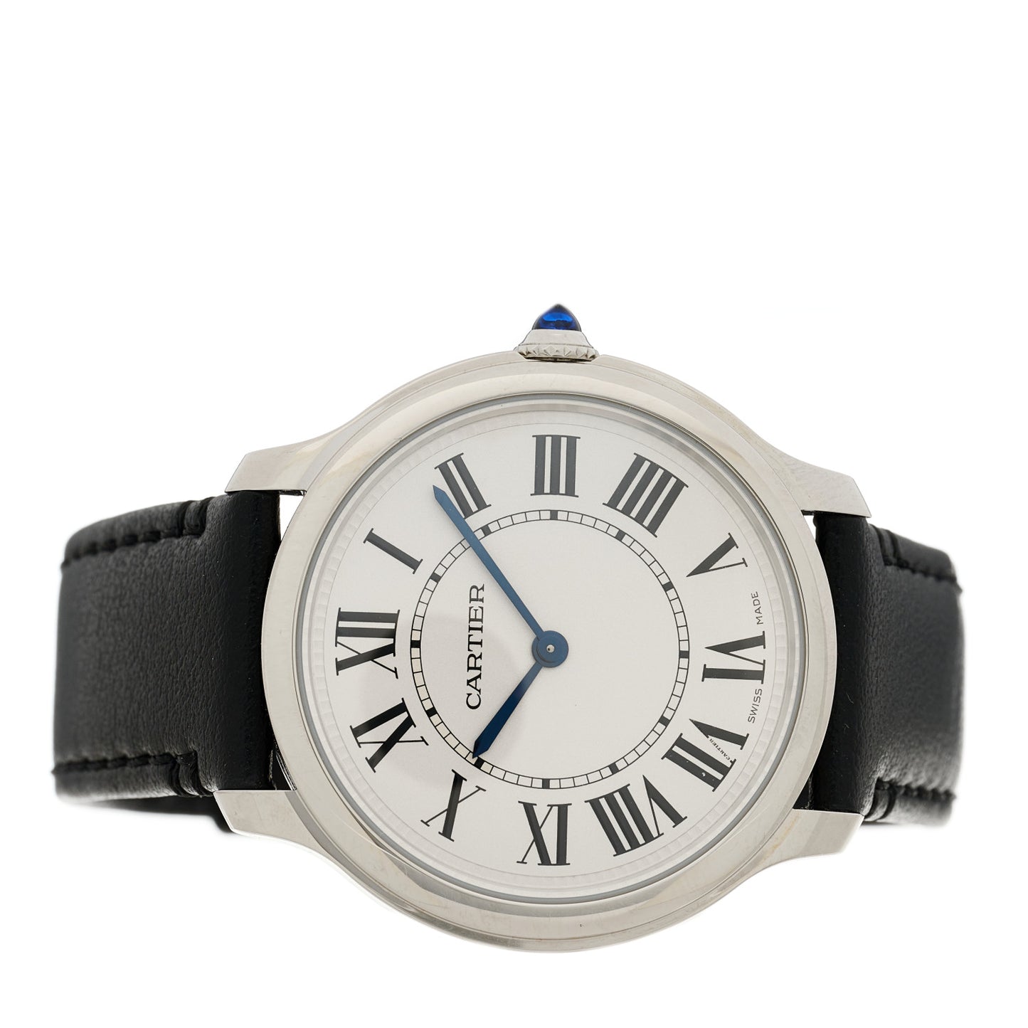 Stainless Steel Calfskin 36mm Ronde Must de Cartier Quartz Watch