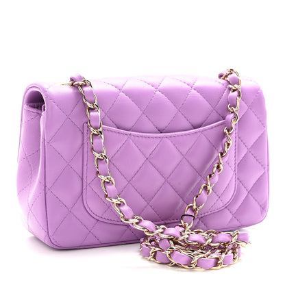 Chanel Lambskin Quilted Mini Rectangular Flap Purple 3 of 10