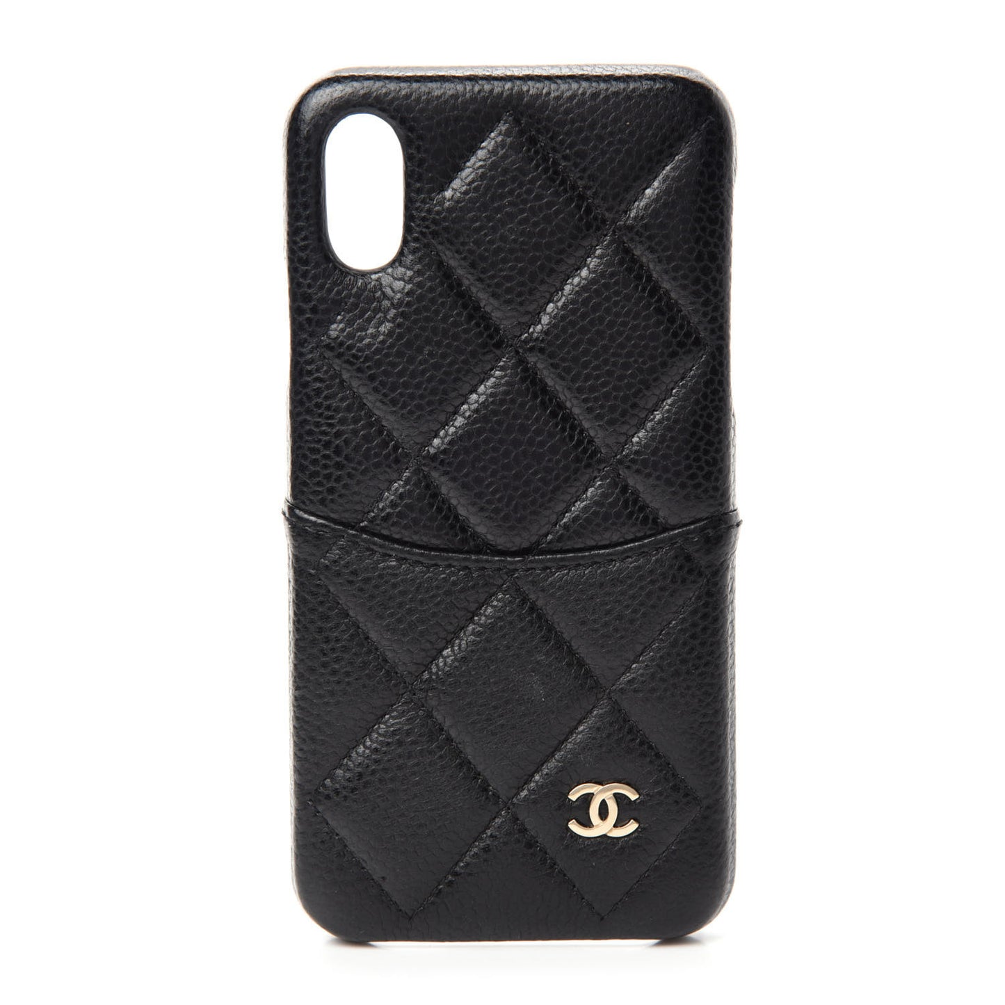 Caviar Quilted iPhone X Coco Tech Case Black